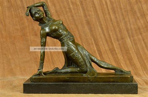 Art Deco Skulptur Nouveau Von D H Chiparus Tänzerin Bronze Statue Lrg