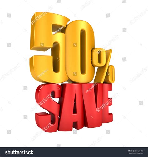 Save 50 Percent 3d Letters Render Stock Illustration 381626449