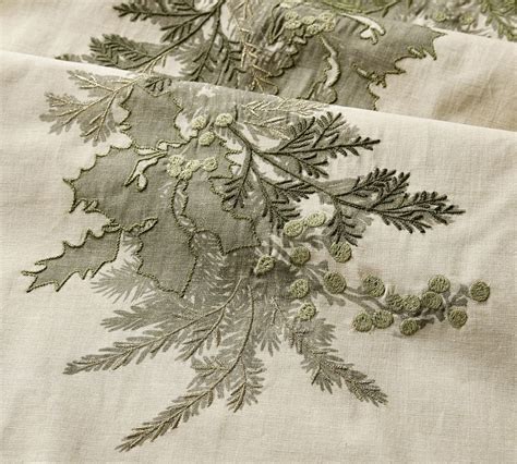 Garland Botanical Cotton Linen Table Runners Pottery Barn