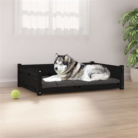 Cama Para Perros Madera Maciza De Pino Negro X X Cm Exma Es