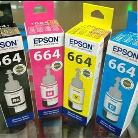 Jual Tinta Printer Original Epson 664 T664 Black Hitam T6641 T6642