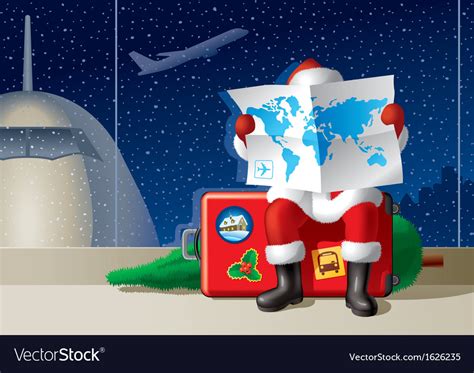 Santas christmas travel Royalty Free Vector Image