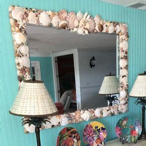 All White Oval Custom Seashell Mirror Etsy Specchi Con Conchiglie