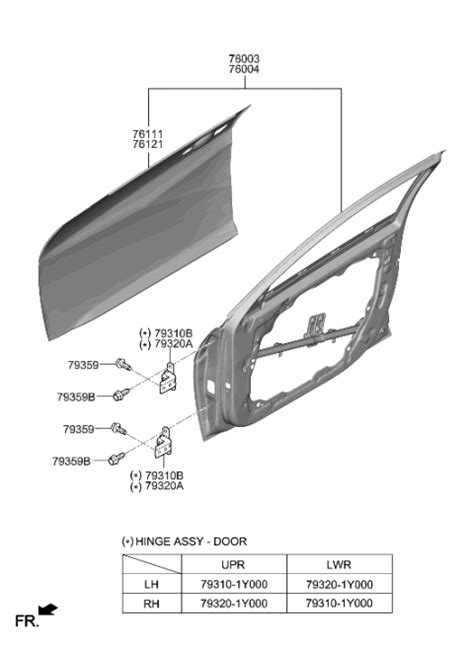 76004 AB000 Genuine Hyundai Panel Assembly Front Door RH