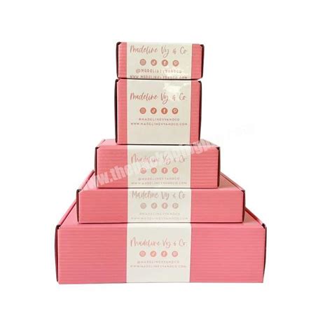 Custom Logo Small Business Shipping Supplies Pink Shipping Boxes Bridesmaid Proposal Pink