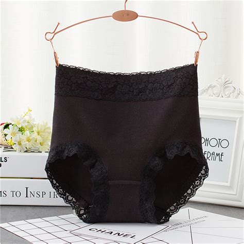 2020 M Xxl High Quality Cotton Panties Women High Waist Sexy Seamless Lace Edge Underwear