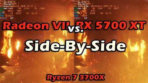 Rx 5700 Xt Vs Radeon Vii 7 Gaming Benchmarks With Ryzen 7 3700x Youtube