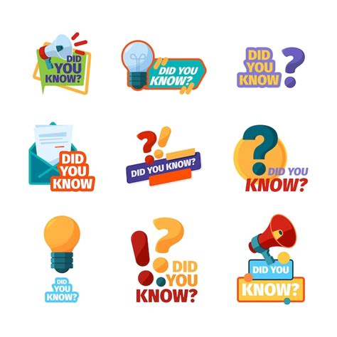 Premium Vector Did You Know Promotional Badges With Talking Phrase