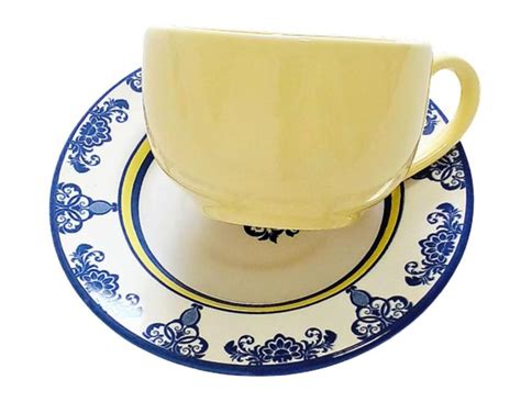 Jogo Xicaras De Cha E Pires Porcelana Ml Xicaras Caf Amarelo