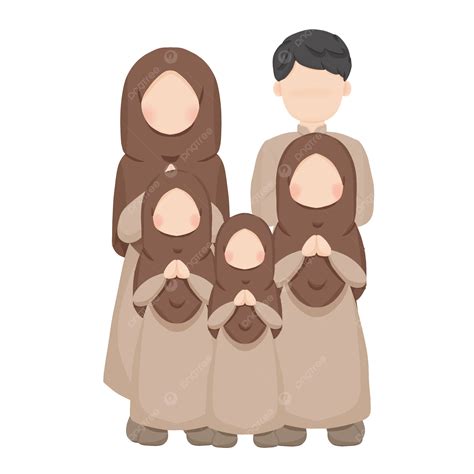 Familia Musulmana Con Tres Hijas Png Dibujos Familia Musulmana