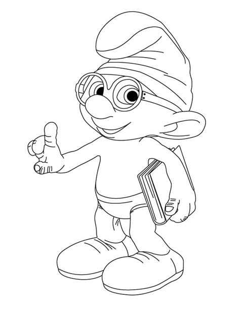 Coloriage Schtroumpf Lunettes Dessin Gratuit Imprimer