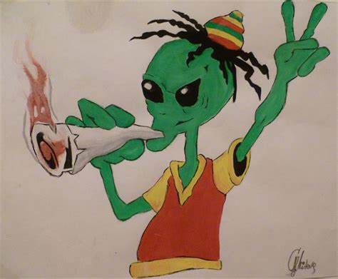 Alien Smoking Weed