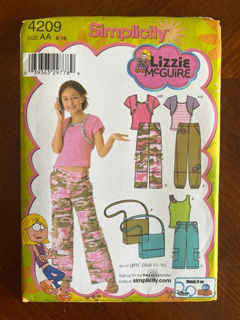 Simplicity Lizzie Mcguire Pattern Uncut And Factory Folded Girls