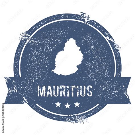 Mauritius Logo Sign Travel Rubber Stamp With The Name And Map Of