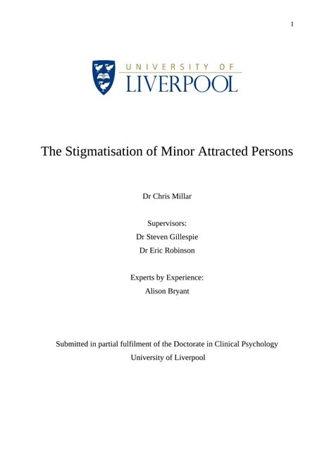 Pdf The Stigmatisation Of Minor Attracted Persons