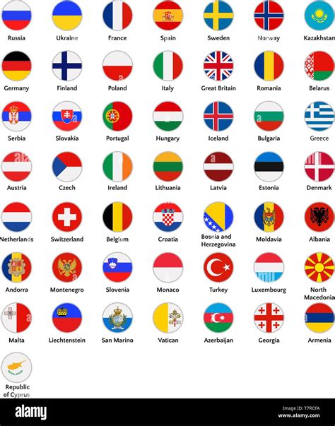 European Countries Icon Set Flags Of Great Britain Malta