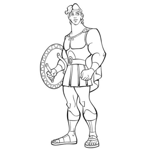 Coloriages Hercule Avec Un Bouclier Hercule Coloriages Gratuits