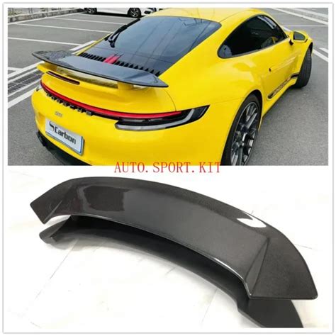 Turbo S Style Partial Carbon Fiber Rear Spoiler Wing Fit Porsche 911