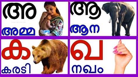 Malayalam alphabets and consonants മലയള സവരകഷരങങള