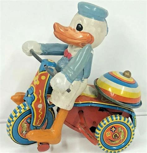 Antique S Disney Donald Duck Mechanical Tricycle Linemar Marx