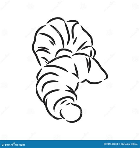 Croissant Doodle A Hand Drawn Vector Doodle Illustration Of A