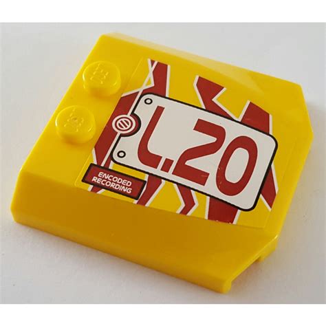 LEGO Wedge 4 X 4 Curved With L 20 Sticker 45677 Brick Owl LEGO