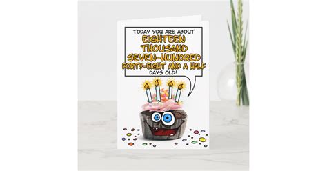 Happy Birthday Cupcake - 51 years old Card | Zazzle.com