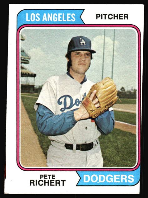 1974 Topps Pete Richert 348 Los Angeles Dodgers EBay