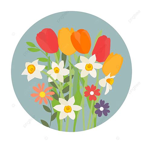 Spring Tulip Flower Vector Hd Images Bouquet Of Spring Flowers Tulips