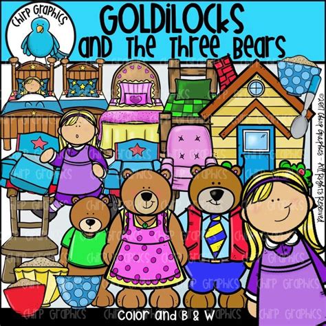 Goldilocks And The Three Bears Clip Art Set Chirp Graphics Etsy