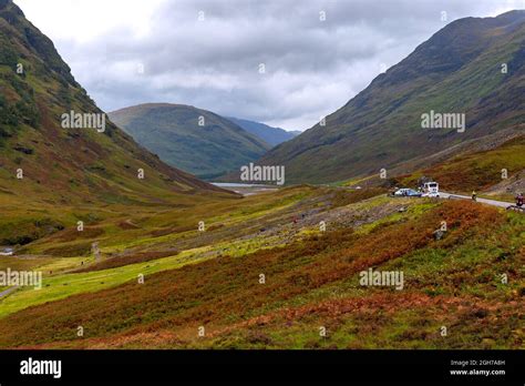 Road Through Mountain Pass In Scottish Highlands Stock Photo Alamy