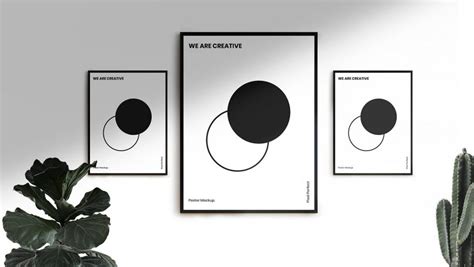 3 Free Minimal Poster Mockup – FreeMockup.net