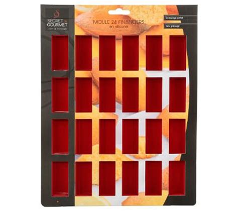 Moule 24 Financiers Silicone silipro 28cm Rouge Moule à gâteau