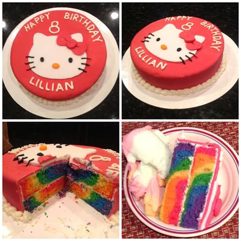 Hello Kitty rainbow cake | Cake, Rainbow cake, Hello kitty party