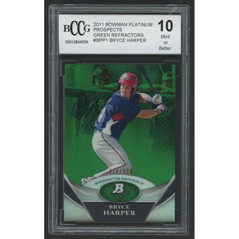 Bryce Harper 2011 Bowman Platinum Prospects Green Refractors Bpp1 316