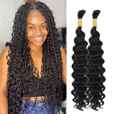 Amazon Deep Wave Human Braiding Hair For Micro Knotless Crochet