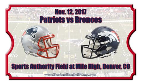 New England Patriots Vs Denver Broncos Football Tickets Nov 12 2017