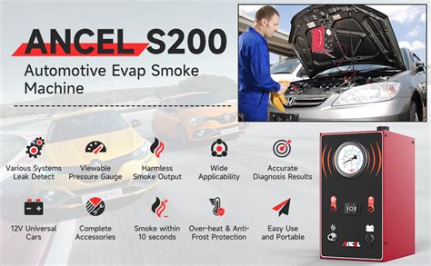 Ancel S Automotive Smoke Machine With Built In Air Pump Evap Smoke