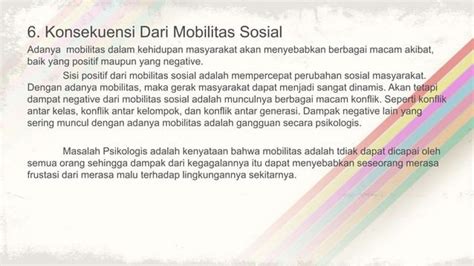 Mobilitas Sosial Sebagai Faktor Perubahan Dalam Struktur Sosial Ppt