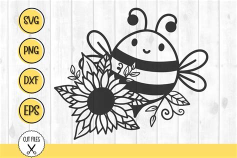 Sunflower Bee Svg Sunflower Svg Bee Graphic By Dreanartdesign