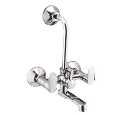 Three Handle Stainless Steel Elz Wall Mixer In For Bathroom