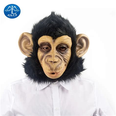 Manluyunxiao Latex Masks Chimpanzee Adult Head Unisex Halloween Funny