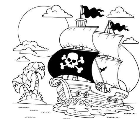 Pirata Y Barco Pirata Para Colorear Imprimir E Dibujar ColoringOnly