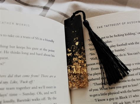 Black And Gold Flake Bookmark Etsy Uk