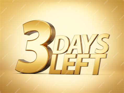 Premium Photo Three Days Left Only 3 Days Left Design Template Countdown Left Days Banner 3d