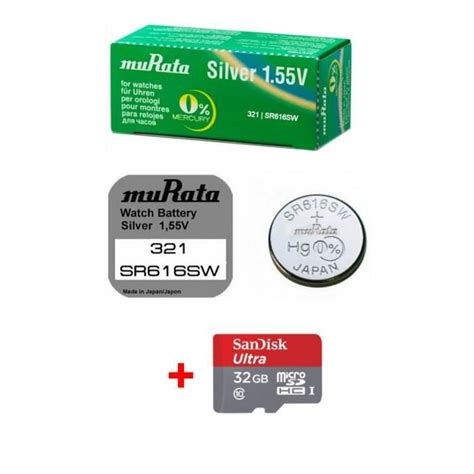 Pile Montre Sr Sw Murata Avec Carte Micro Sd Go Sandisk Offerte