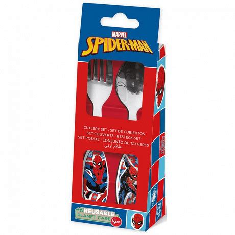 Set De 2 Couverts Metallique Spiderman Midnight Flyer