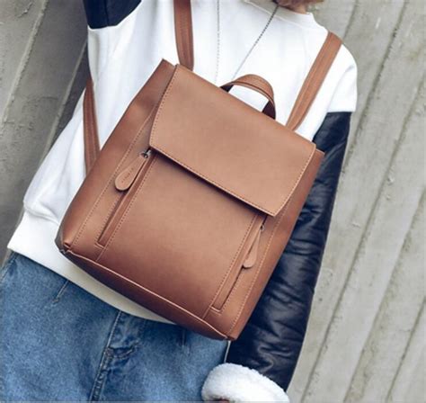 2018 High Quality Pu Leather Women Backpack Fashion Solid School Bags