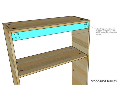 DIY Library Bookshelf With Desk PRINTABLE BUILDING PLANS