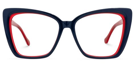 Shanell Butterfly Blue Red Frame Glasses Zeelool Optical